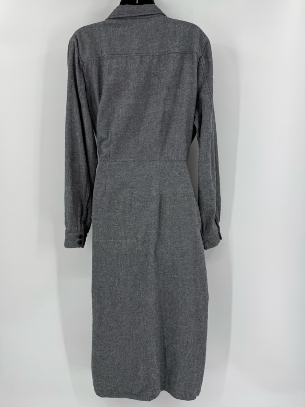 ✦ Garnet Hill Eva Organic Cotton Flannel Shirtdress | Gray | 12 - Picture 4 of 8